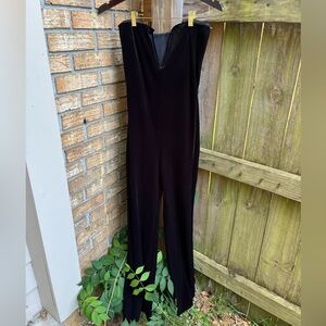 Good American Black Velvet Jumpsuit